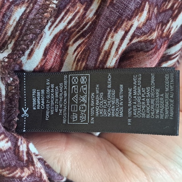 Forever 21 Boho Ikat Print Pleated Midi Side Pockets Flowy Rust A-line Skirt - Picture 11 of 11